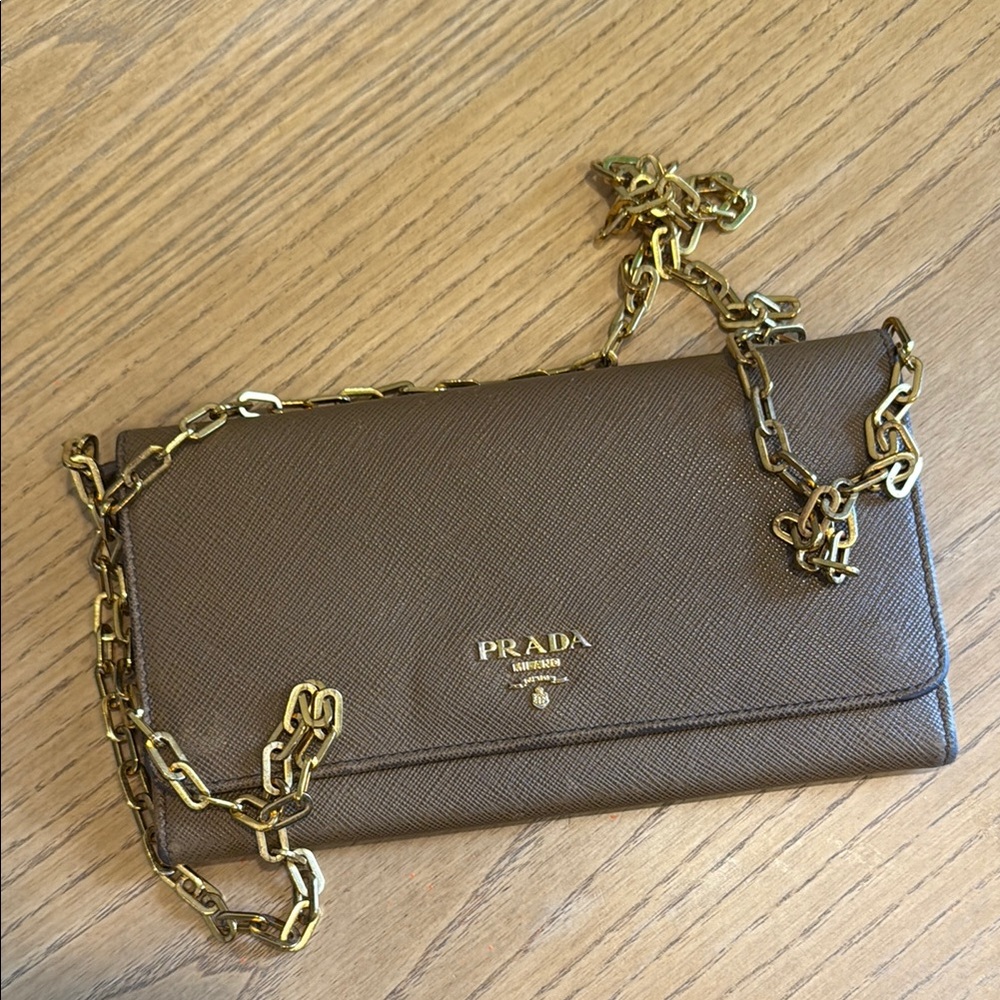 Prada Taupe Wallet on Chain